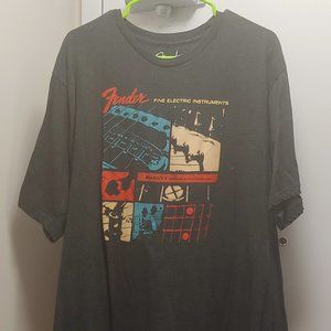 GENTLY USED, VINTAGE LOOK, FENDER GUITAR TEE SHIRT, 2XL!!!